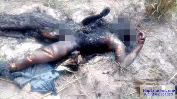 Graphic Photo of Benue State APC Youth Leader Butchered and Burnt by Fulani Herdsmen